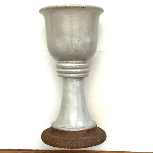 VINTAGE ARTISAN SET OF FIVE POTTERY STONEWARE (WINE) GOBLETS - Picture 4 of 16